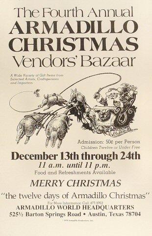 4th Annual Armadillo Christmas Vendors' Bazaar Poster