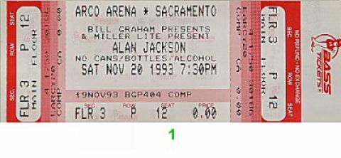 Alan Jackson Vintage Ticket