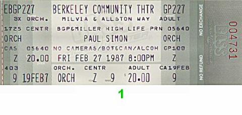 Paul Simon Vintage Ticket