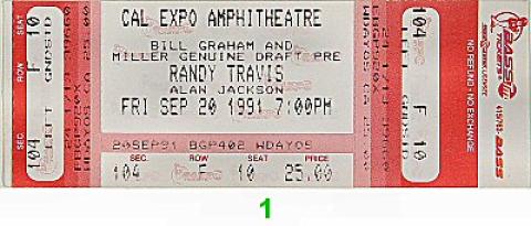 Randy Travis Vintage Ticket