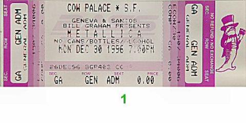Metallica Vintage Ticket