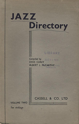 Jazz Directory: Volume Two - Ten Shillings
