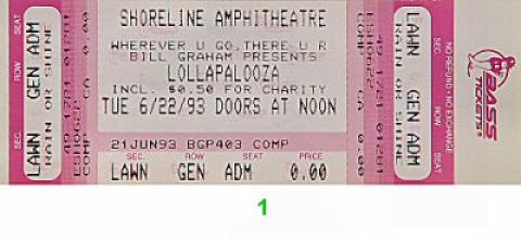 Lollapalooza Festival Vintage Ticket